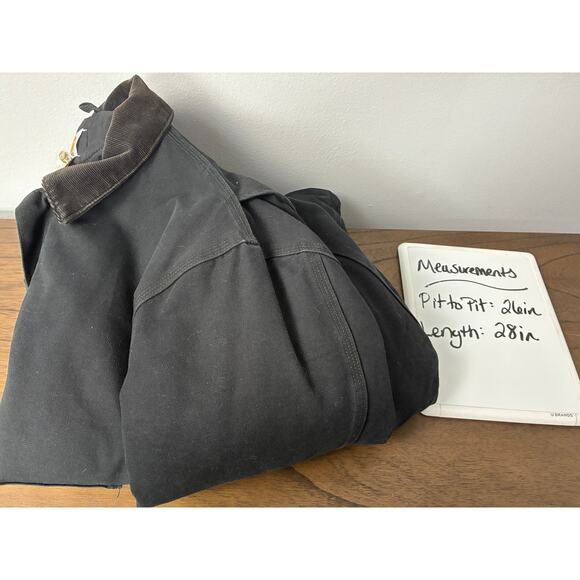 Vintage Carhartt Chore Coat Men's Large Tall Black Quilted Outdoor Workwear - Picture 7 of 7